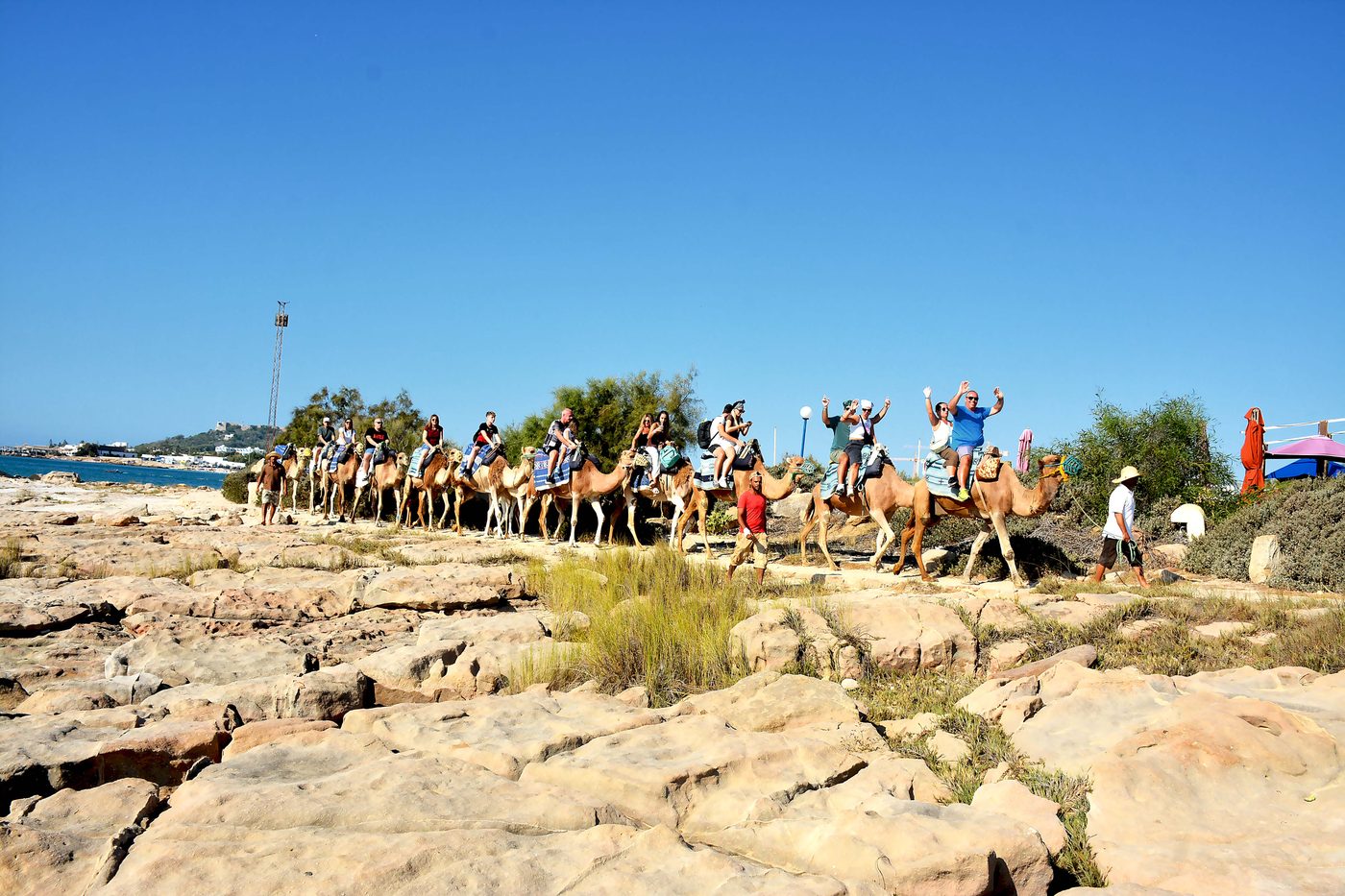 Caravan on the rocky coast · Cap Bon